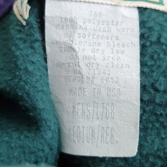LL Bean Jacket Mens Medium Freen 1/2 Zip Fleece Maine Freeport USA Vintage Poly - Picture 7 of 7